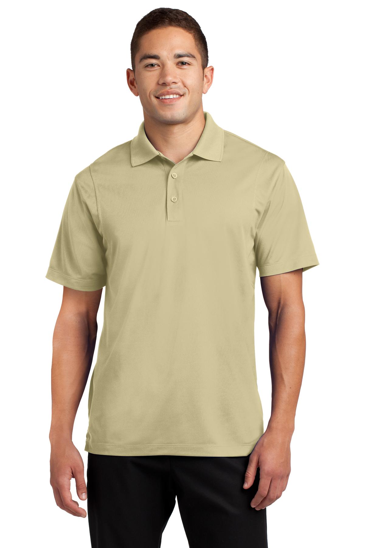 Front View of Vegas Gold Sport-Tek Micropique Sport-Wick Polo. ST650