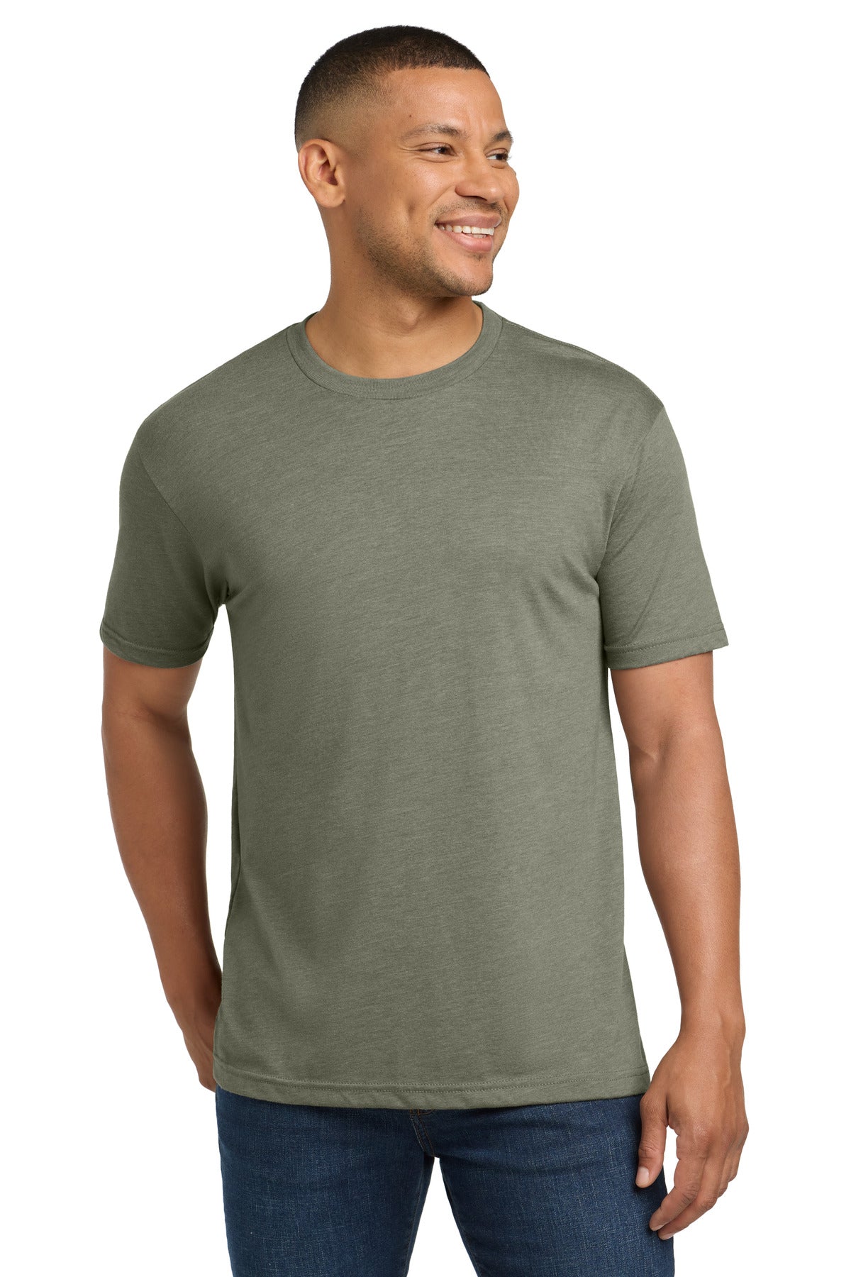 Front View of VenetnGray Next Level Apparel Adult Tri-Blend Tee. NL6010