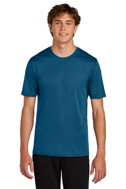 Front View of VgSapphire Port & Co Heather Performance Tee PC390