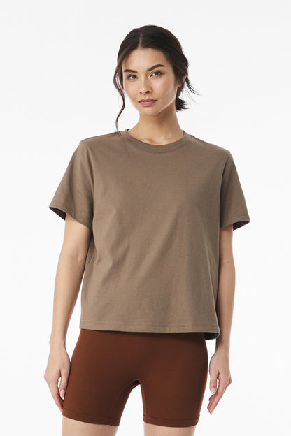 Front View of VintageBrn BELLA+CANVAS Women's 6-Ounce Heavyweight Tee BC6110