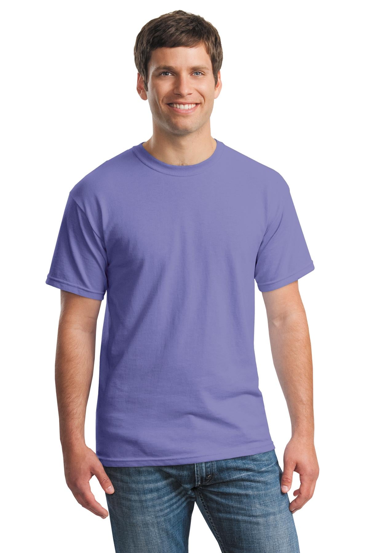 Front View of Violet Gildan - Heavy Cotton 100% Cotton T-Shirt. 5000