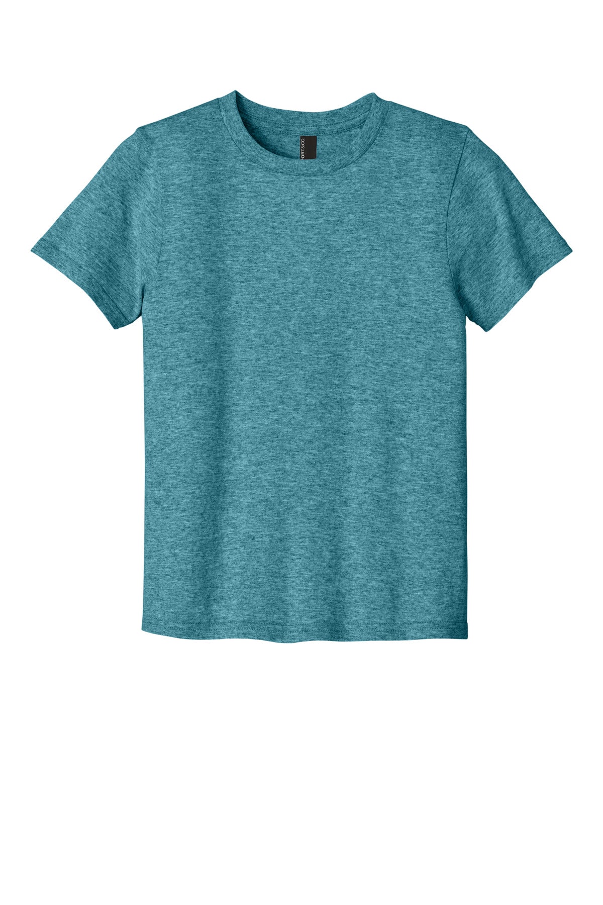 Front View of VivdTealHr Port & Co Youth Easy Cotton Tee PC43Y