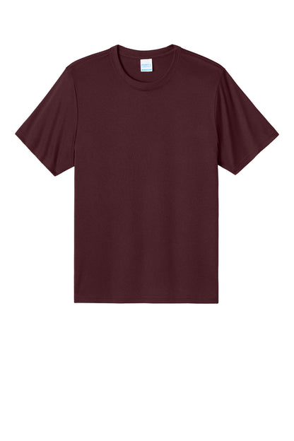 Front View of VtgAthMarn Port & Co Heather Performance Tee PC390