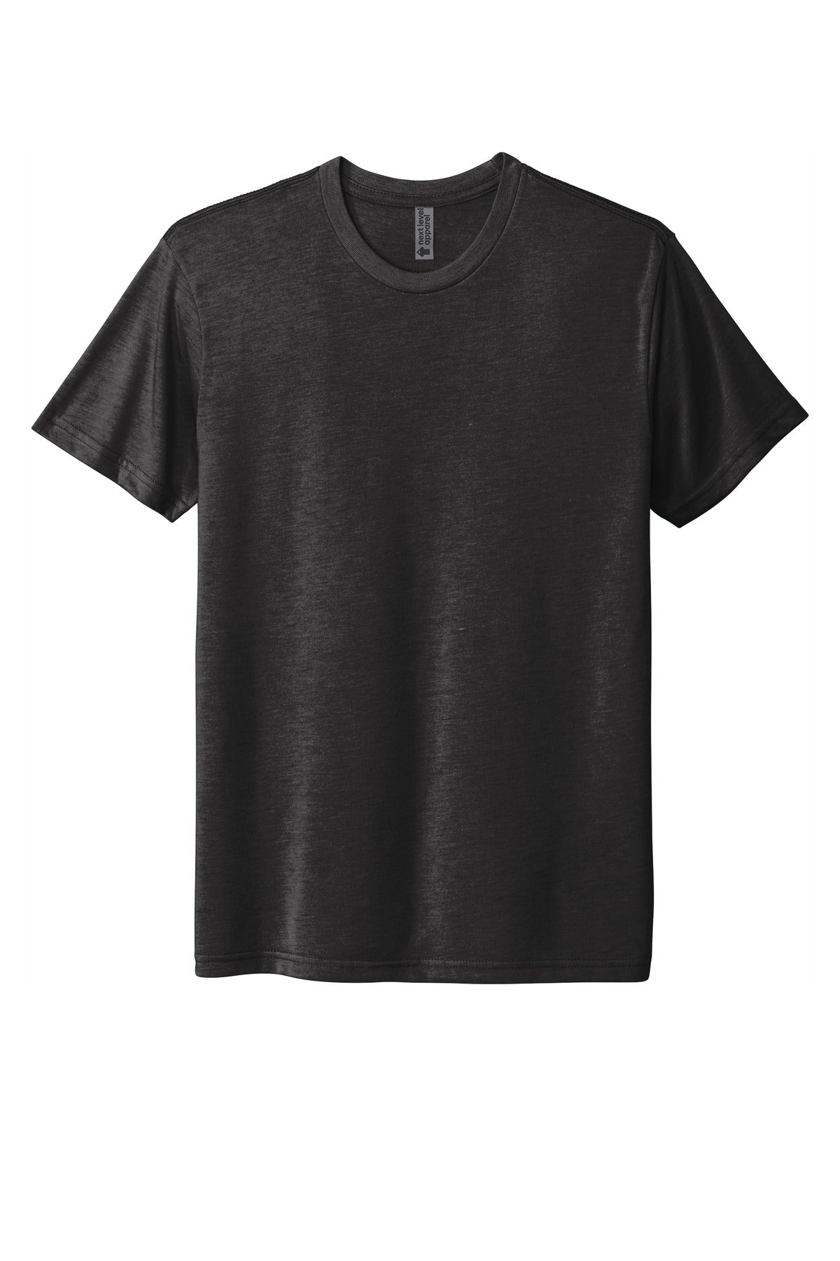 Front View of VtgBlack Next Level Apparel Adult Tri-Blend Tee. NL6010