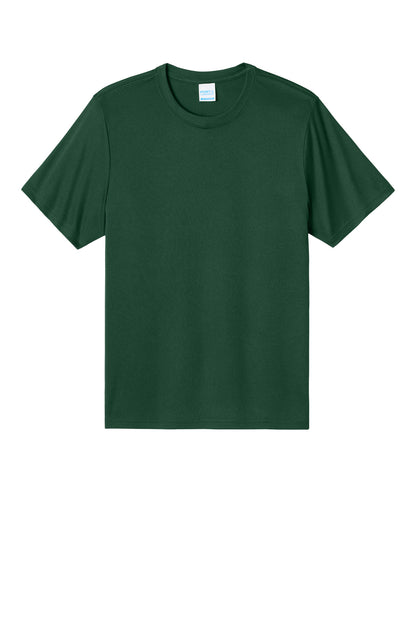 Front View of VtgForGrn Port & Co Heather Performance Tee PC390