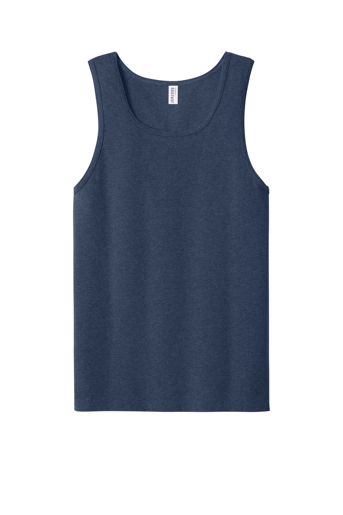 Front View of VtgHtrNavy Jerzees Classics Unisex Cotton Tank 363TK