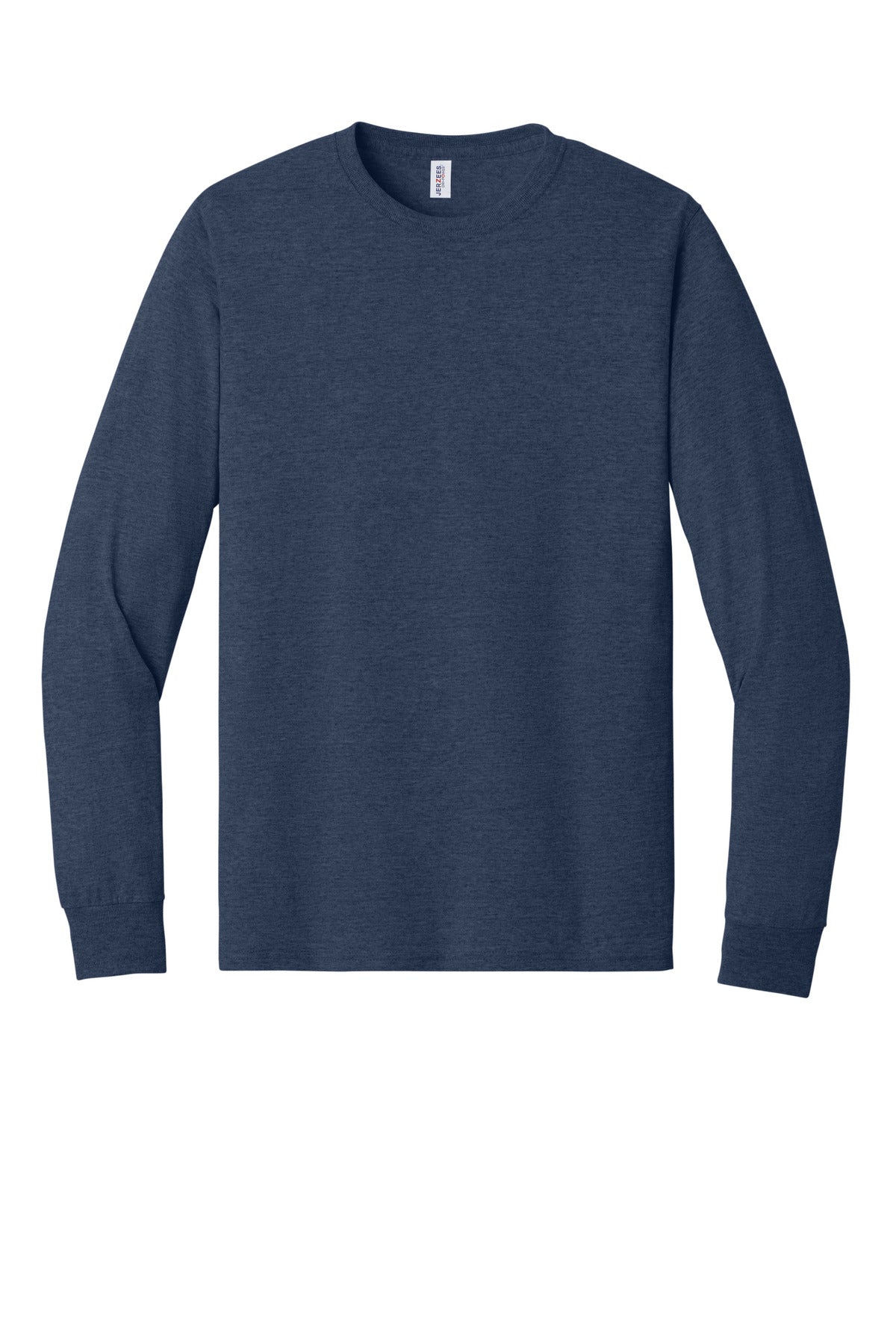 Front View of VtgHtrNavy Jerzees - Dri-Power 50/50 Cotton/Poly Long Sleeve T-Shirt. 29LS