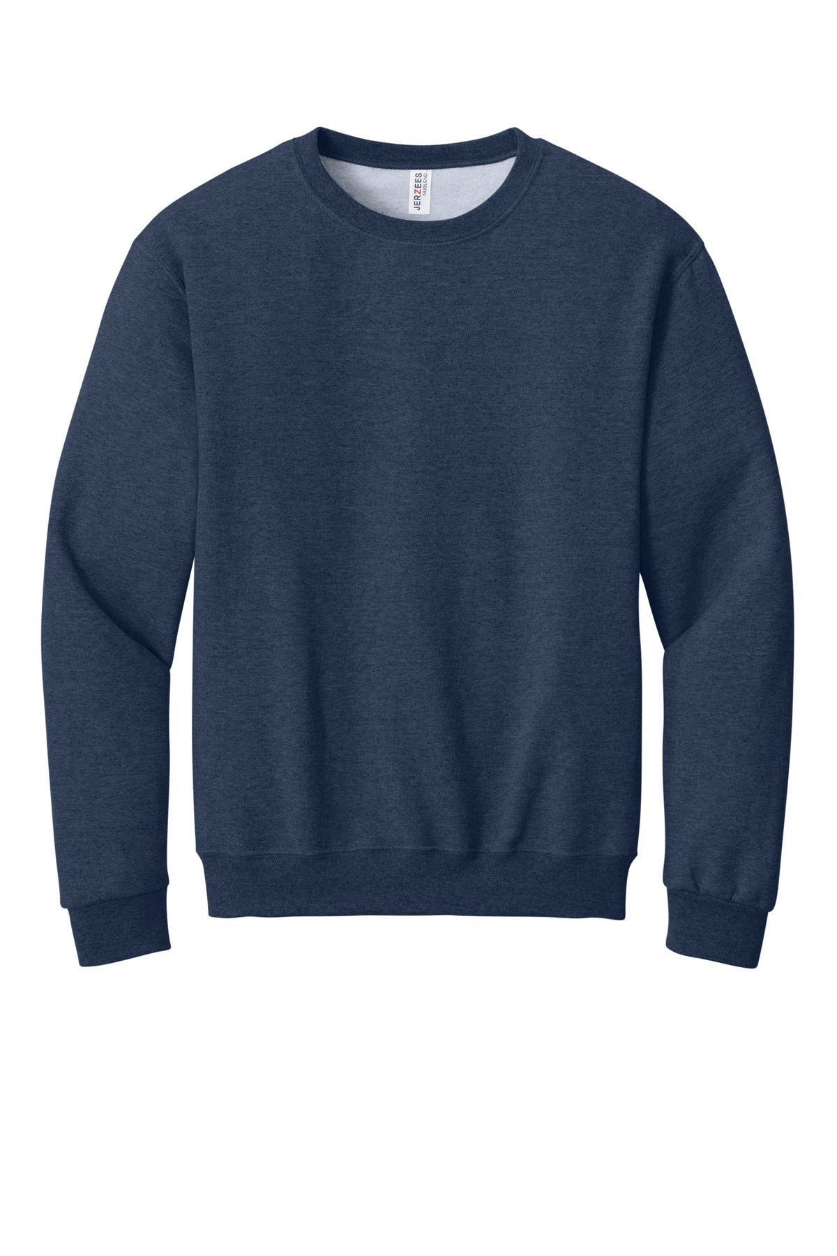 Front View of VtgHtrNavy Jerzees - NuBlend Crewneck Sweatshirt. 562M