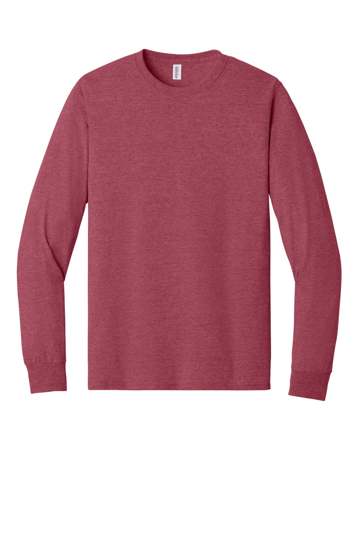 Front View of VtgHtrRed Jerzees - Dri-Power 50/50 Cotton/Poly Long Sleeve T-Shirt. 29LS