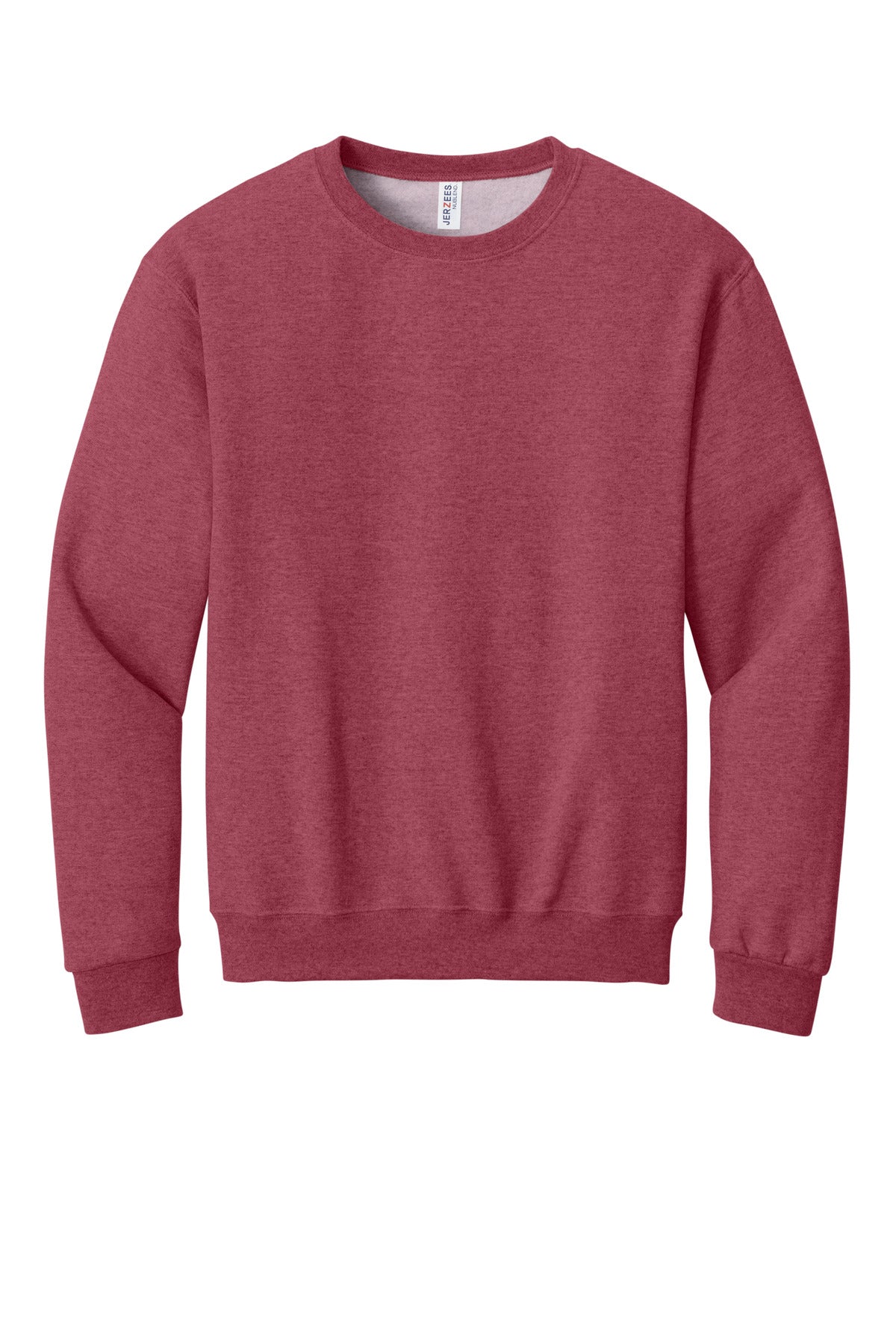 Front View of VtgHtrRed Jerzees - NuBlend Crewneck Sweatshirt. 562M