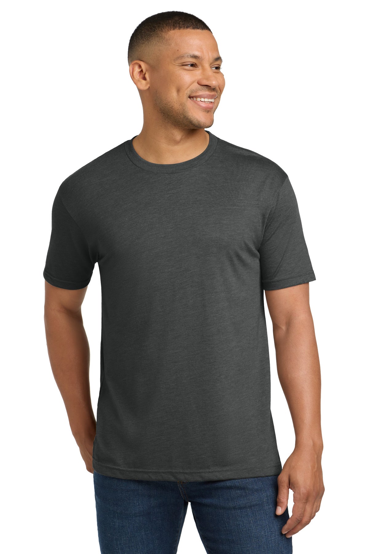 Front View of VtgHvyMetl Next Level Apparel Adult Tri-Blend Tee. NL6010