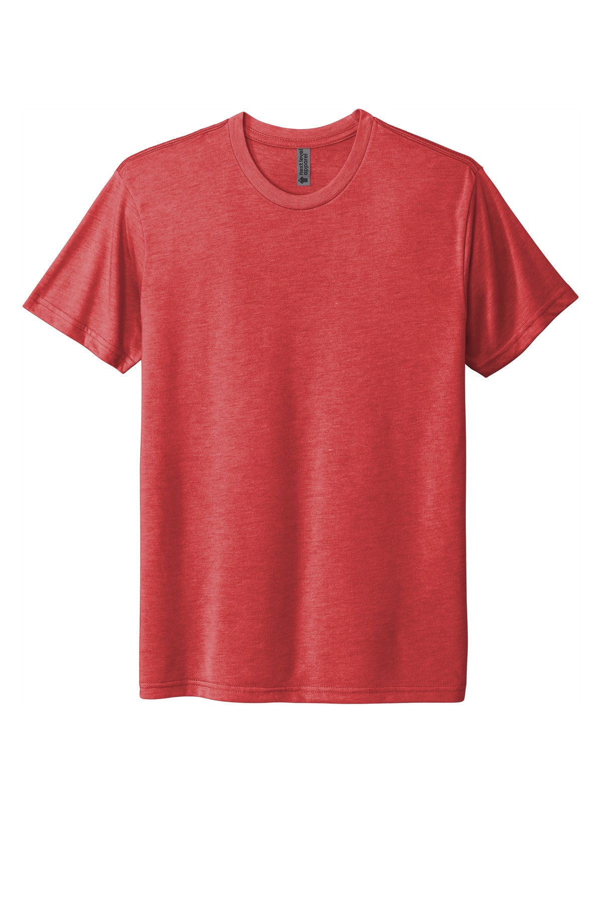 Front View of VtgRed Next Level Apparel Adult Tri-Blend Tee. NL6010