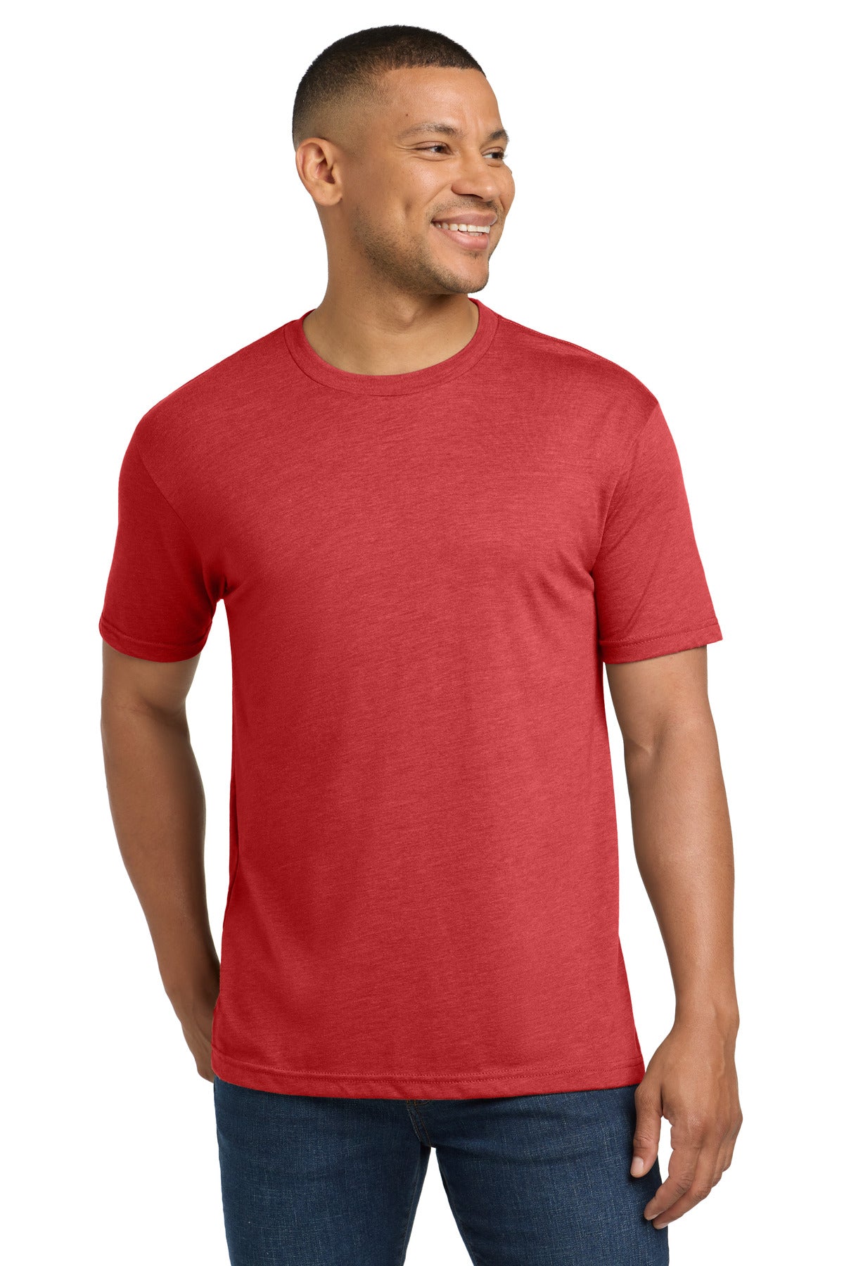 Front View of VtgRed Next Level Apparel Adult Tri-Blend Tee. NL6010