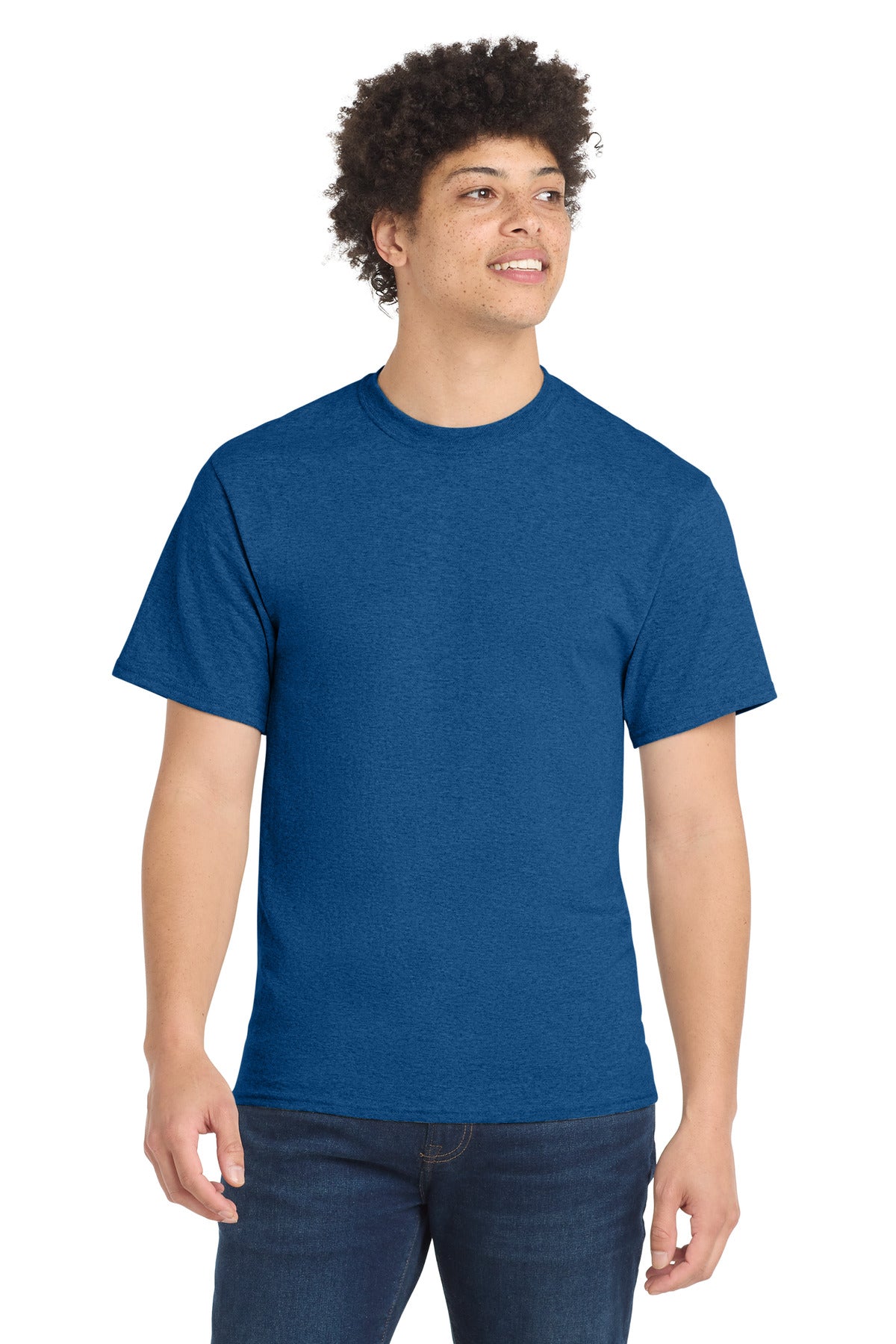 Front View of VtgRoyal Port & Co Core Blend Tee. PC55