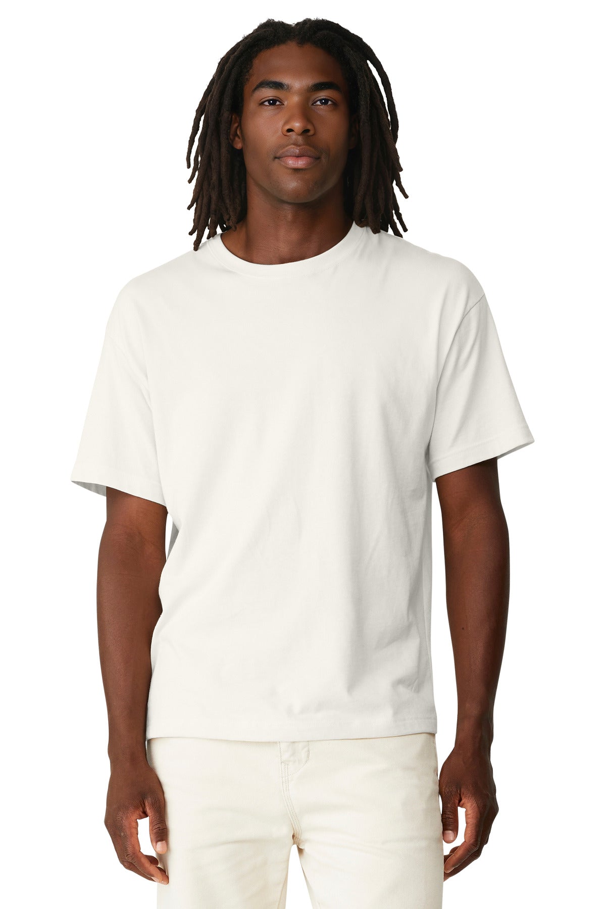 Front View of VtgWhite BELLA+CANVAS Unisex 6-Ounce Heavyweight Tee BC3010