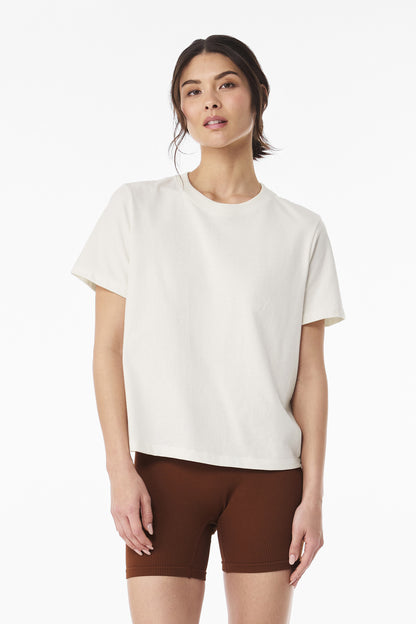 Front View of VtgWhite BELLA+CANVAS Women's 6-Ounce Heavyweight Tee BC6110