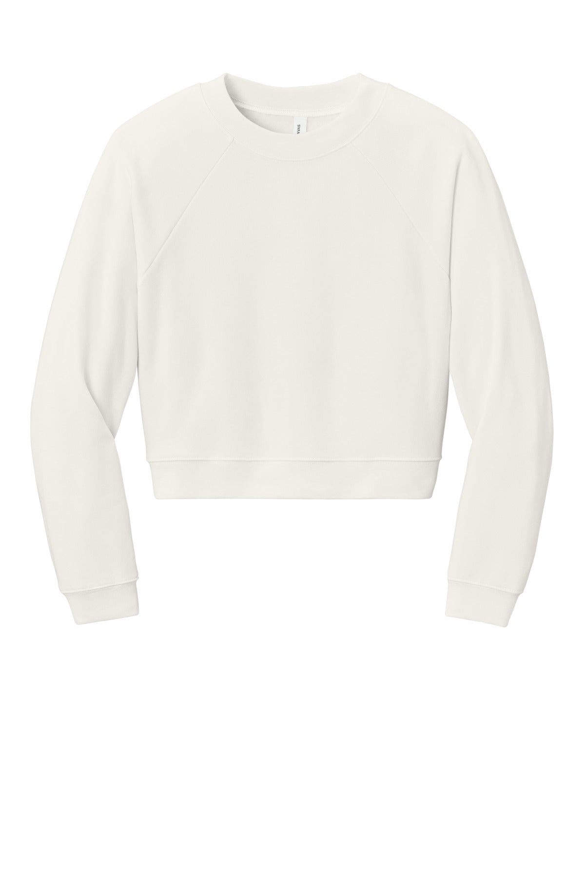 Front View of VtgWhite BELLA+CANVAS Women's Raglan Pullover Sponge Fleece BC7505