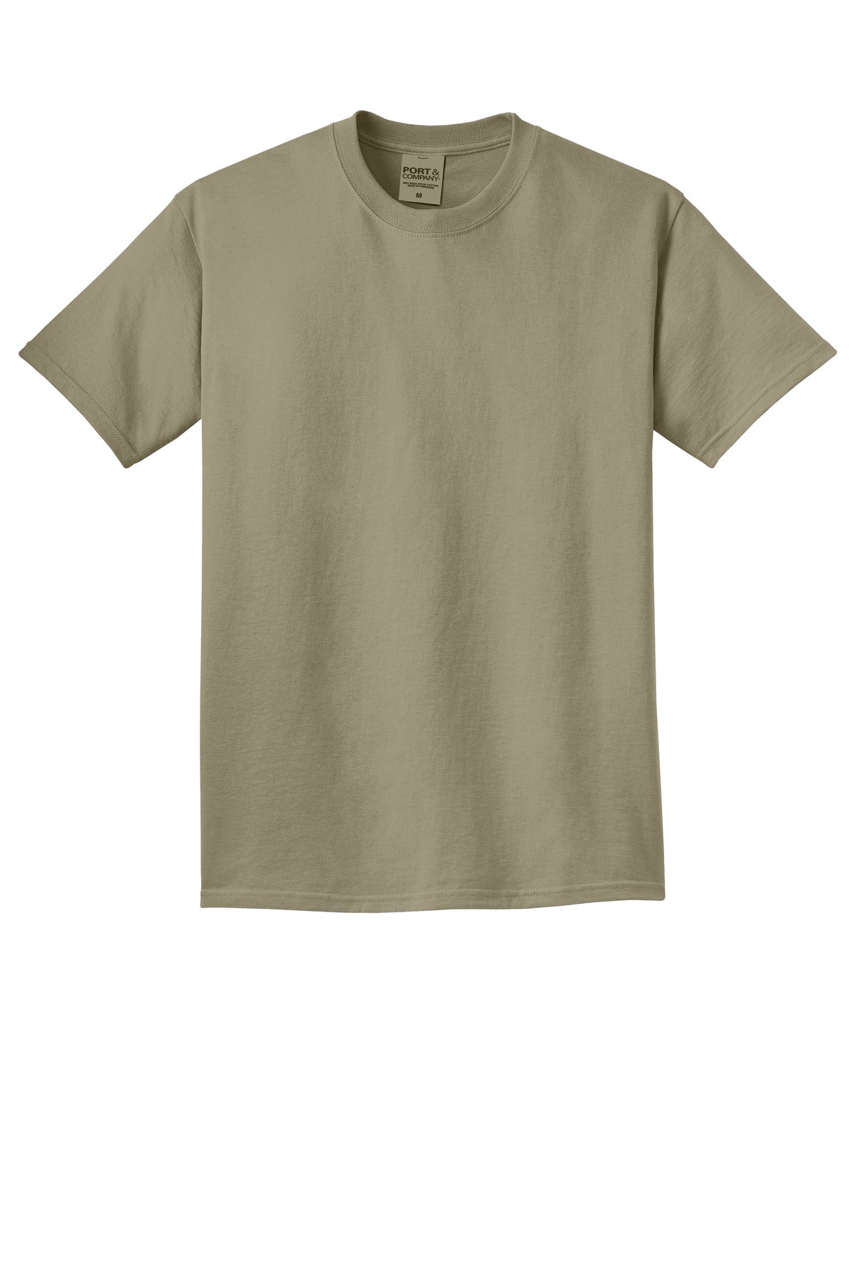 Front View of Walnut Port & Co Beach Wash Garment-Dyed Tee. PC099