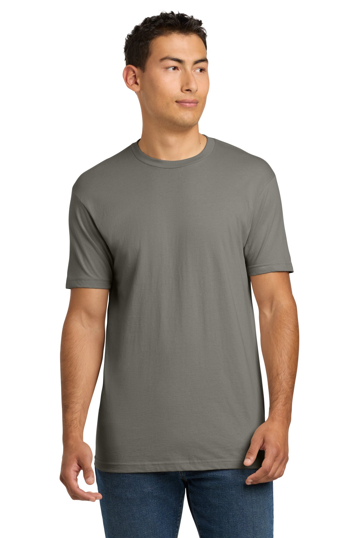 Front View of WarmGray Next Level Apparel Adult Cotton Tee. NL3600
