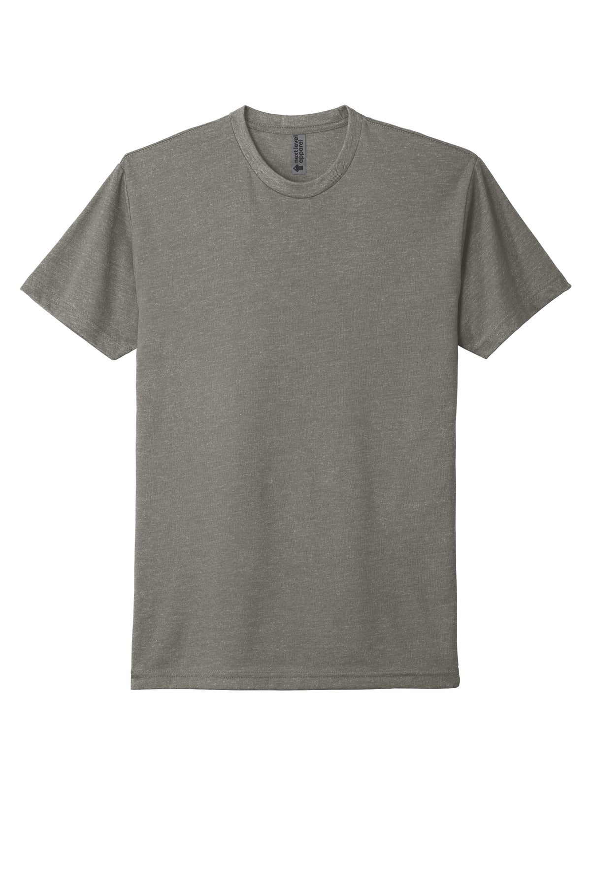 Front View of WarmGray Next Level Apparel Adult CVC Tee. NL6210