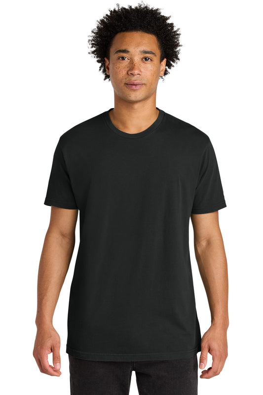 Front View of WashedBlk Next Level Apparel Soft Wash Cotton Tee NL3600SW