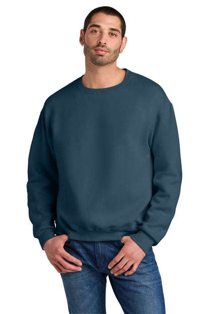 Front View of WashedNavy Jerzees Rugged Unisex Crewneck Sweatshirt C12M