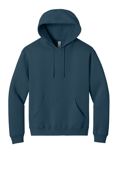 Front View of WashedNavy Jerzees Rugged Unisex Hooded Sweatshirt H12M