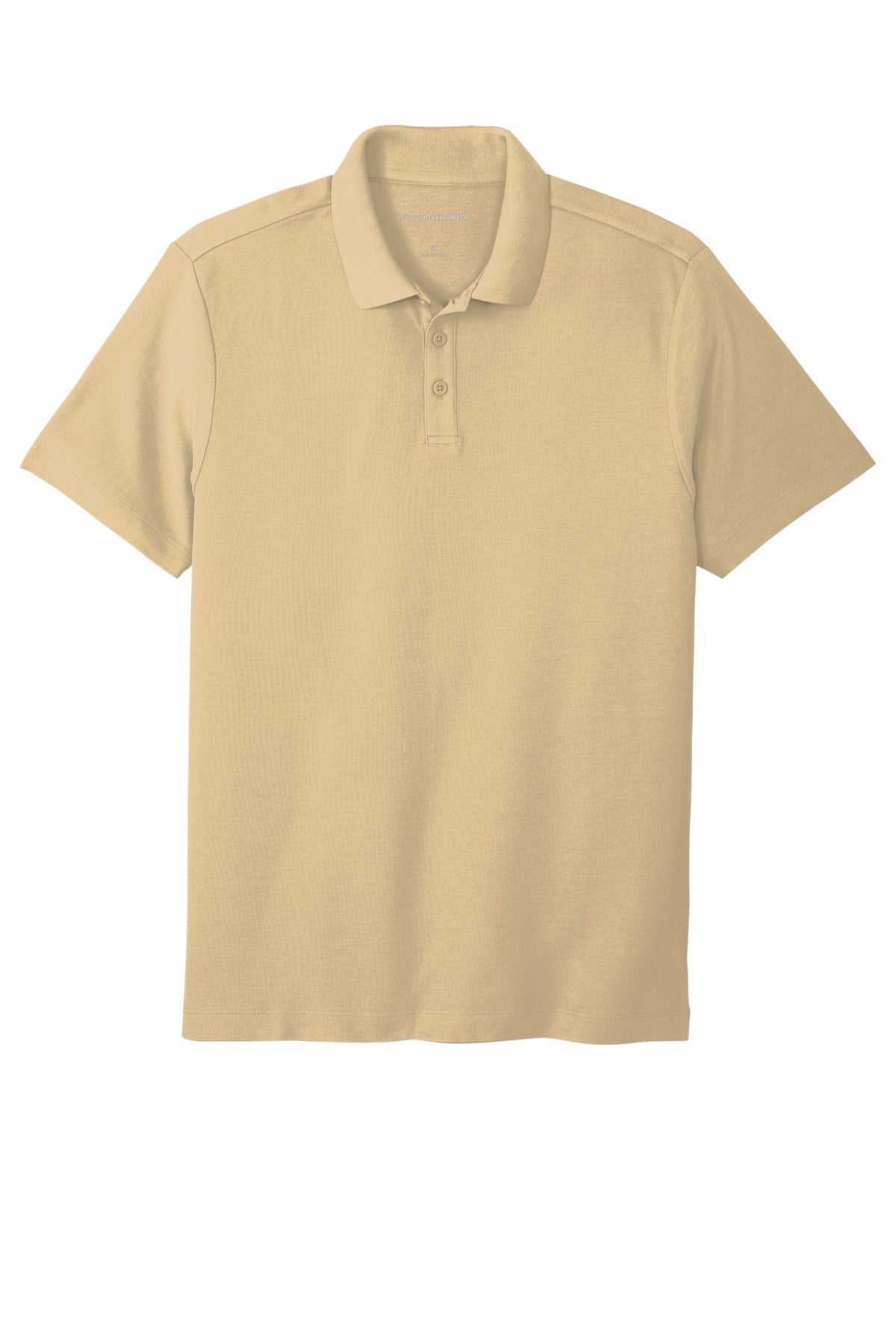 Front View of Wheat Port Authority SuperPro React Polo. K810