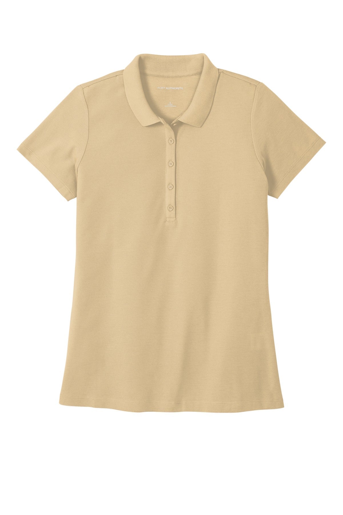 Front View of Wheat Port Authority Women's SuperPro React Polo. LK810