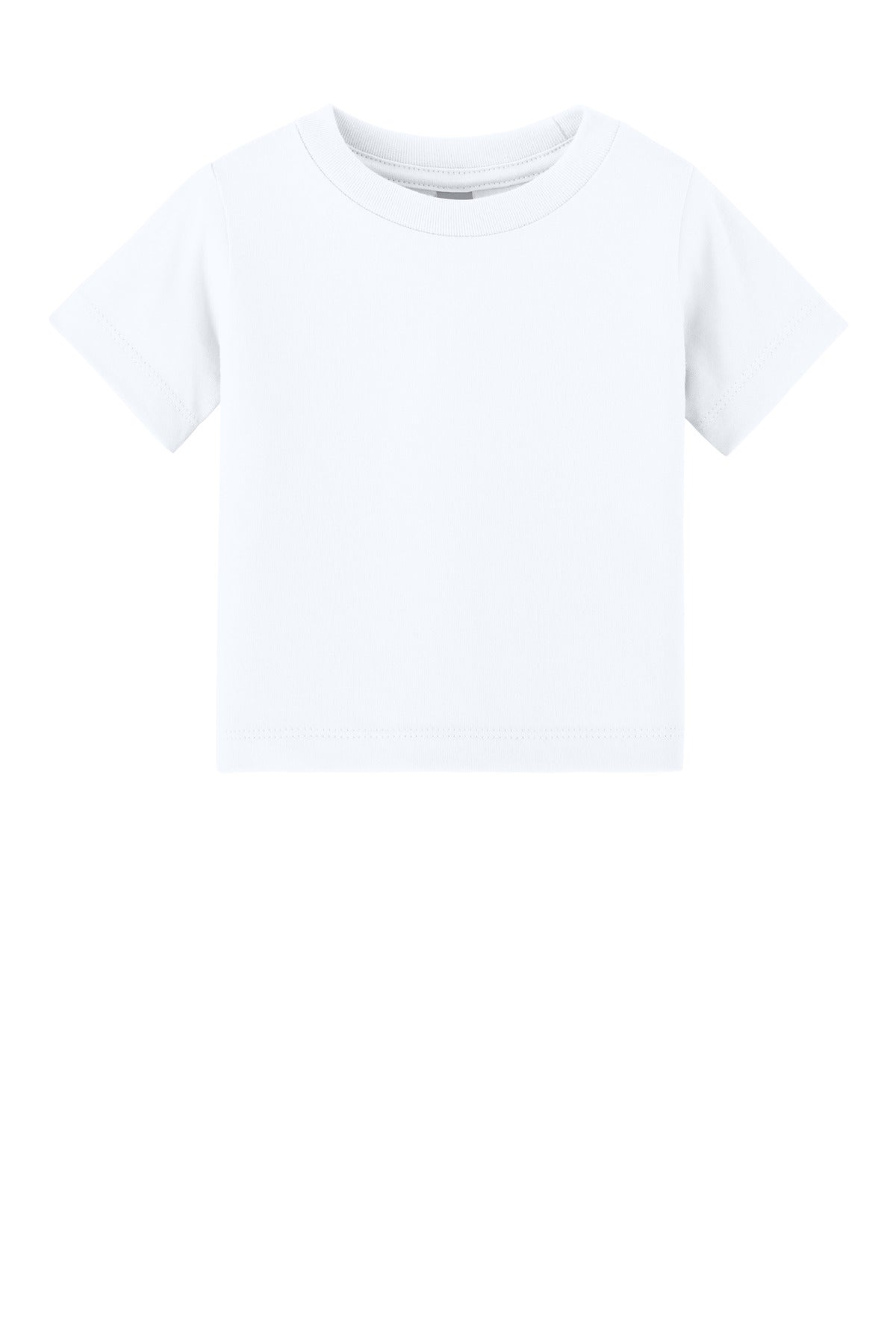 Front View of White BELLA+CANVAS Infant Jersey Short Sleeve Tee BC3001B