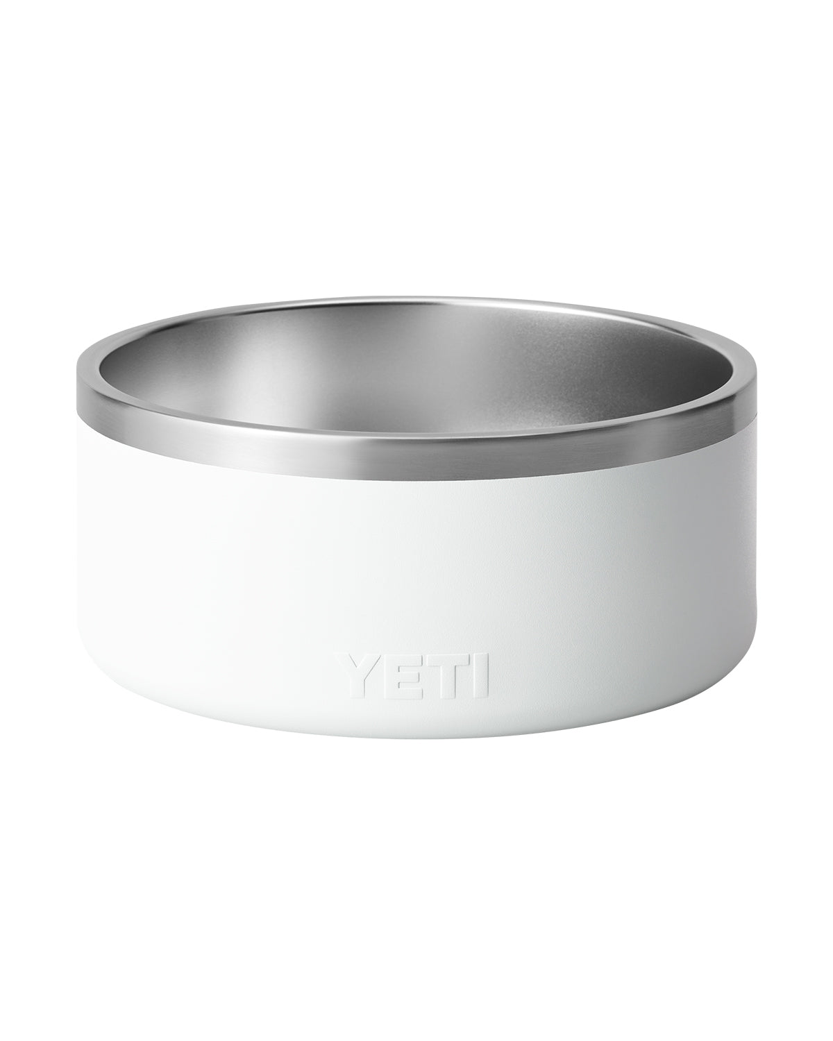 Front View of White Boomer™ 8 Dog Bowl plain