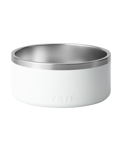 Front View of White Boomer™ 8 Dog Bowl plain