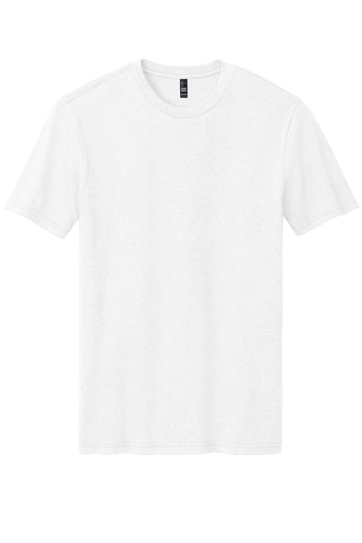 Front View of White District Perfect Blend CVC Tee. DM108