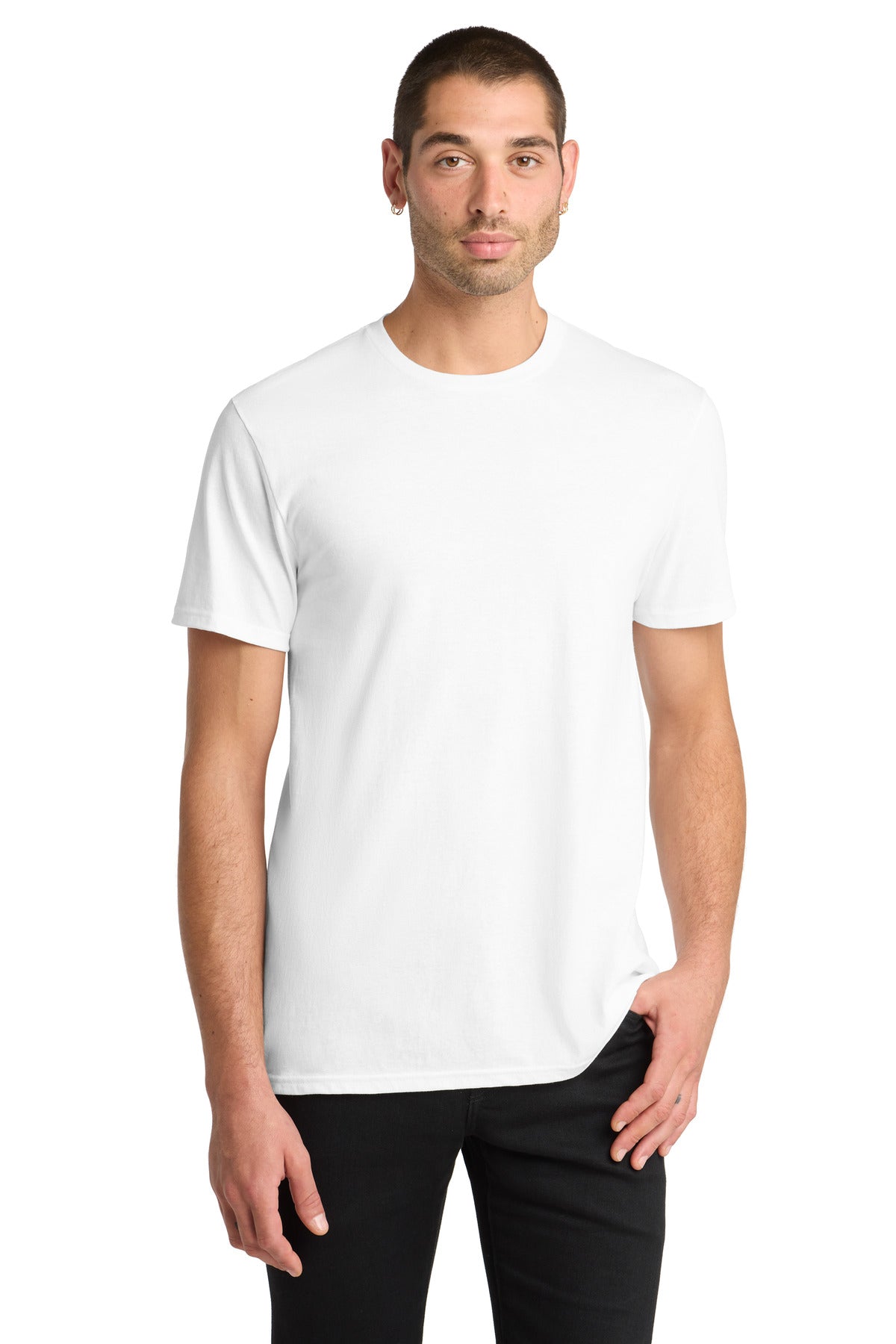 Front View of White District The Concert Tee DT5000
