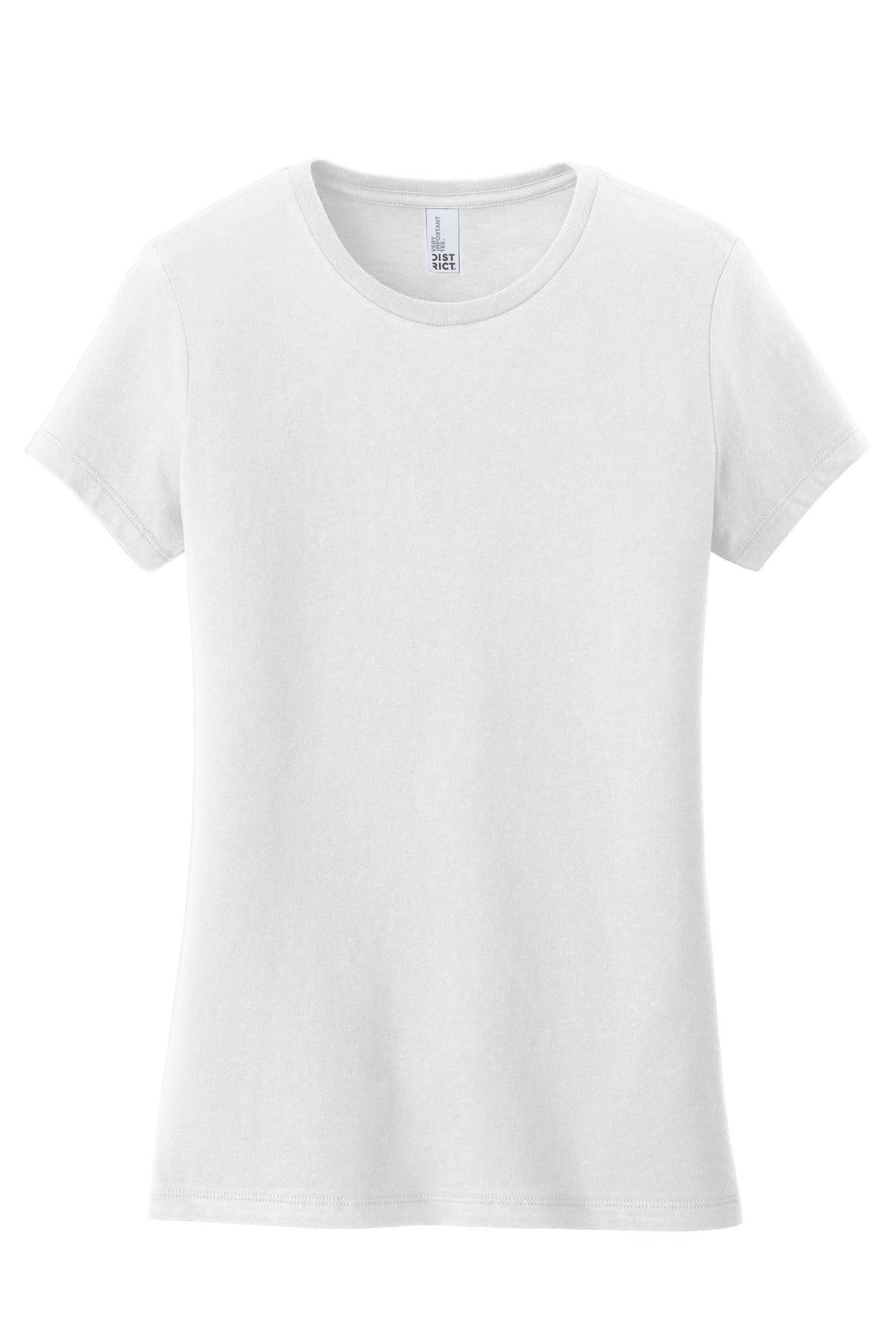 Front View of White District Women's Very Important Tee . DT6002