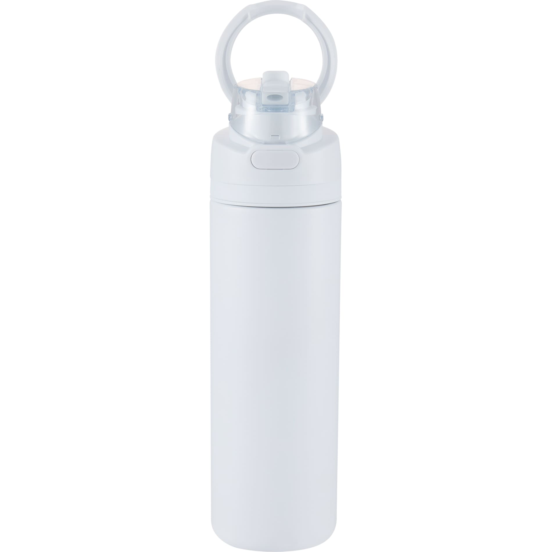 Front View of White Elvin 28oz Recycled Stainless Flip Straw Bottle plain