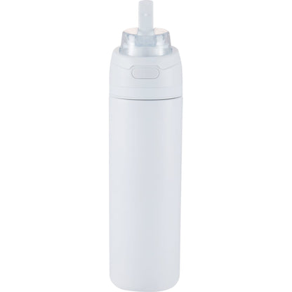 Front View of White Elvin 28oz Recycled Stainless Flip Straw Bottle plain