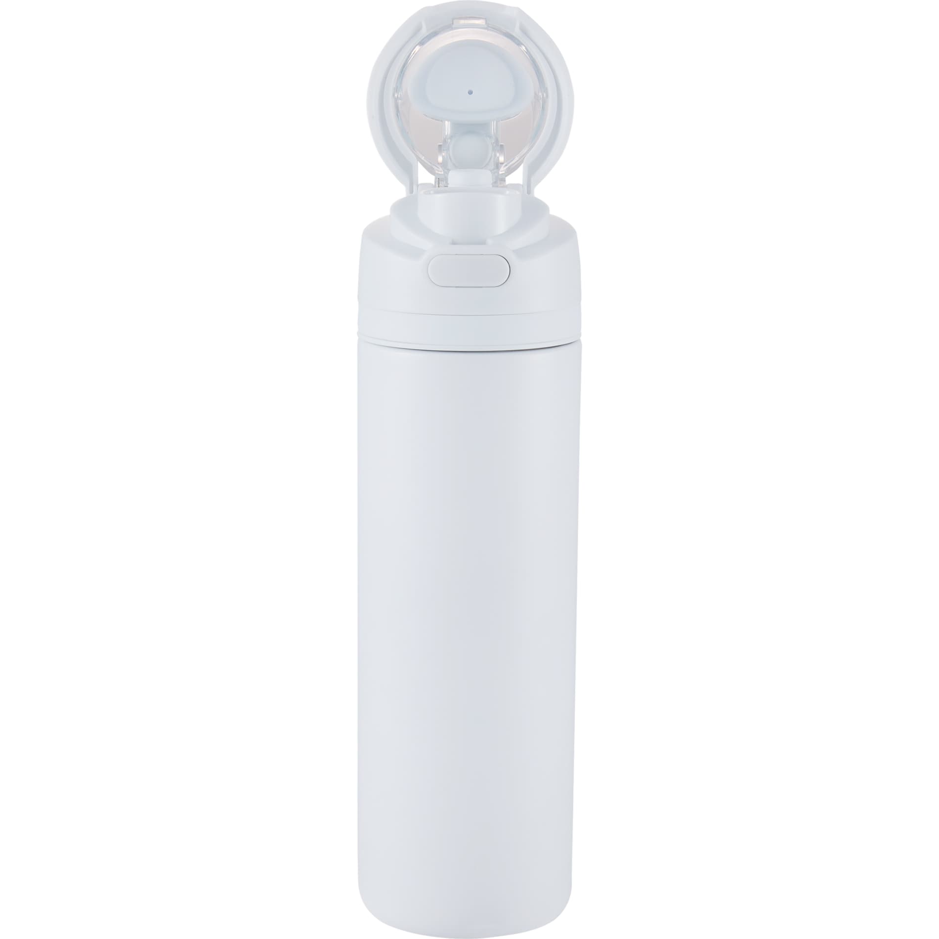 Front View of White Elvin 28oz Recycled Stainless Flip Straw Bottle plain