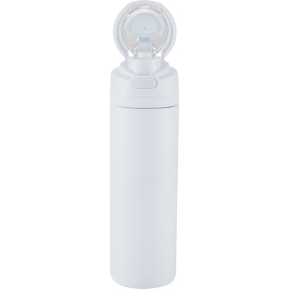 Front View of White Elvin 28oz Recycled Stainless Flip Straw Bottle plain