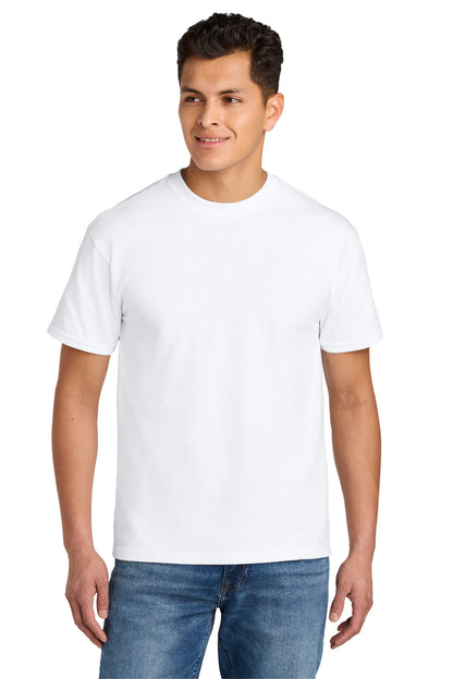 Front View of White Gildan Hammer Maxweight Tee 75000
