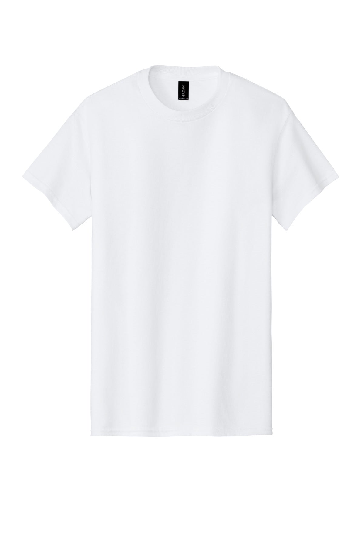 Front View of White Gildan - Heavy Cotton 100% Cotton T-Shirt. 5000
