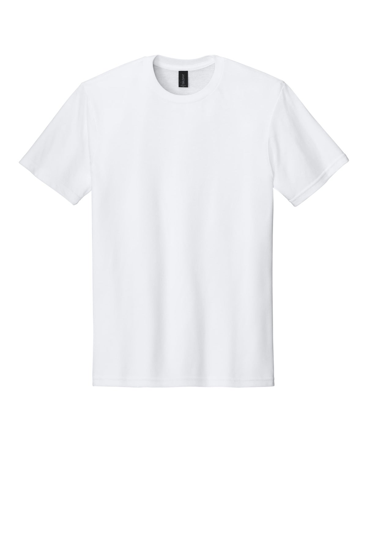 Front View of White Gildan Softstyle CVC Tee 64000CVC