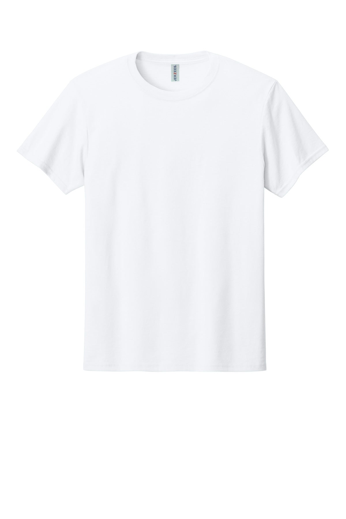 Front View of White Jerzees Premium Blend Ring Spun T-Shirt 560M