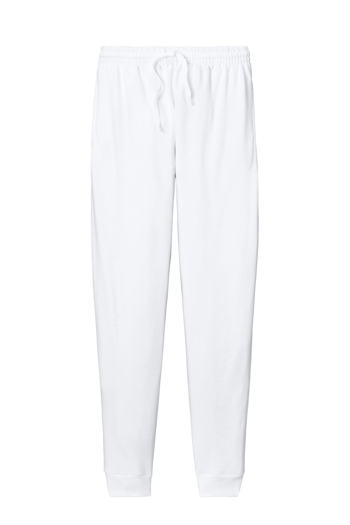 Front View of White Jerzees Ultimate Unisex CVC Ring Spun Pocket Jogger IC50M