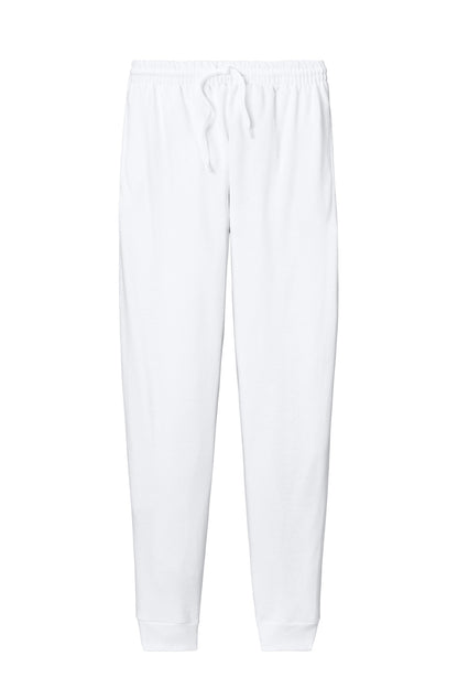 Front View of White Jerzees Ultimate Unisex CVC Ring Spun Pocket Jogger IC50M