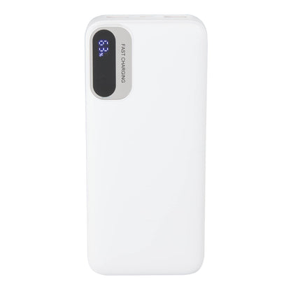 Front View of White Laptop Power 20,000 mAh PD Power Bank with Cables plain