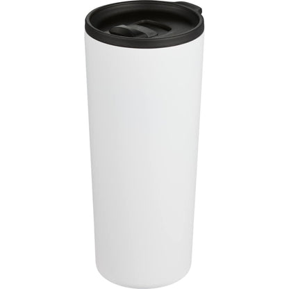Front View of White Leeston Copper Vacuum Insulated Tumbler 24oz plain