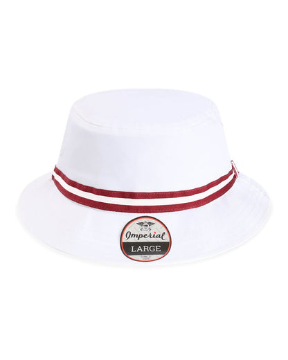 Front View of White/ Maroon The Oxford Performance Bucket - 1371P