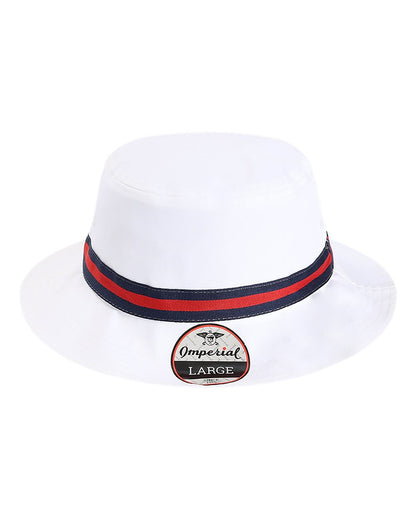 Front View of White/ Navy/ Red The Oxford Performance Bucket - 1371P