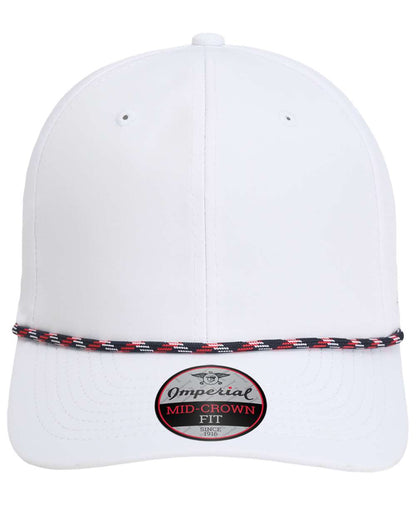 Front View of White/ Navy/ White/ Red The Wingman Cap - 7054